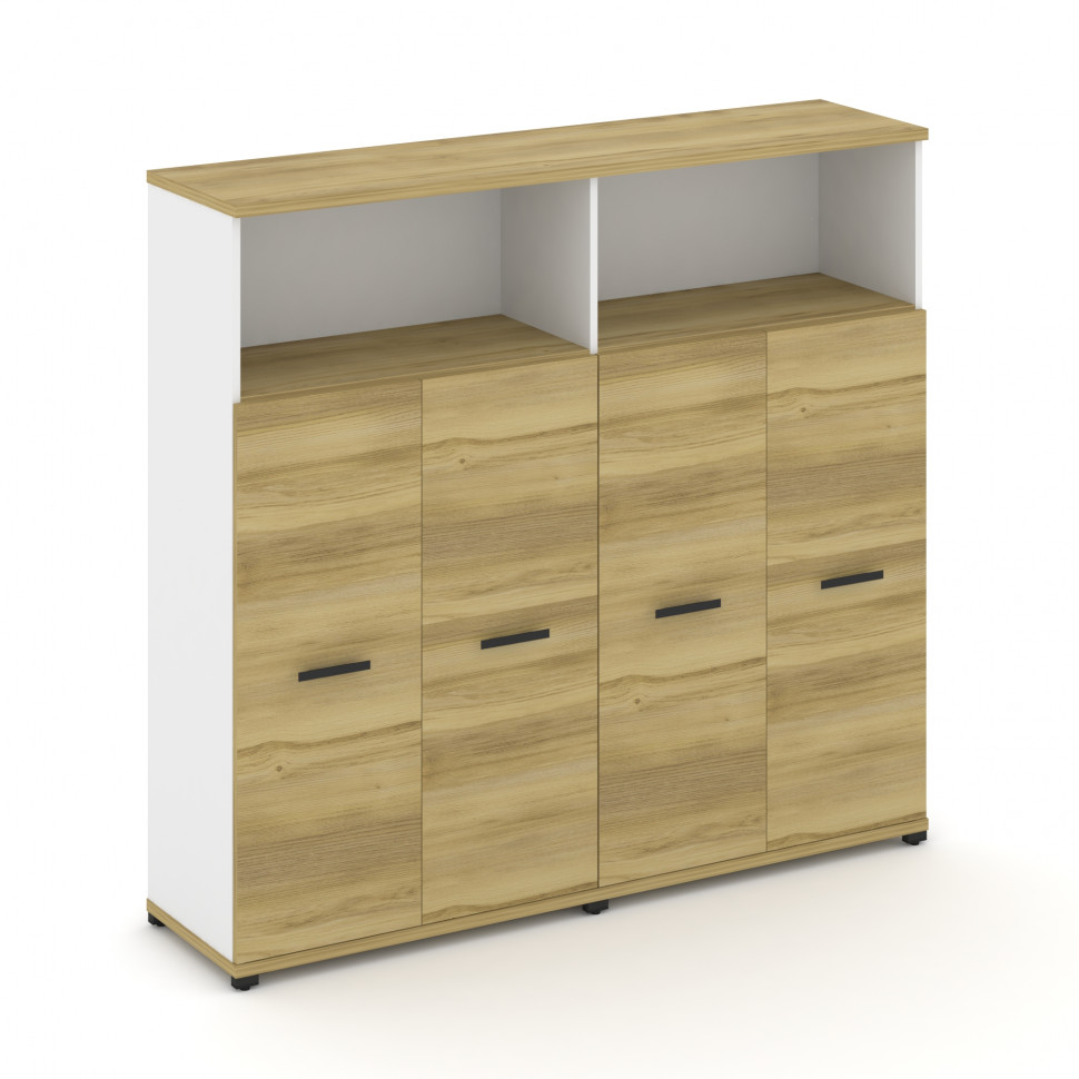 Concept Шкаф 2 широкие секции, 4 ниши CN.STS-423 B Дуб Винченцо/Белый Бриллиант/Металл Черный 1668*4 Concept Шкаф 2 широкие секции, 4 ниши CN.STS-423 B Дуб Винченцо/Белый Бриллиант/Металл Черный 1668*4