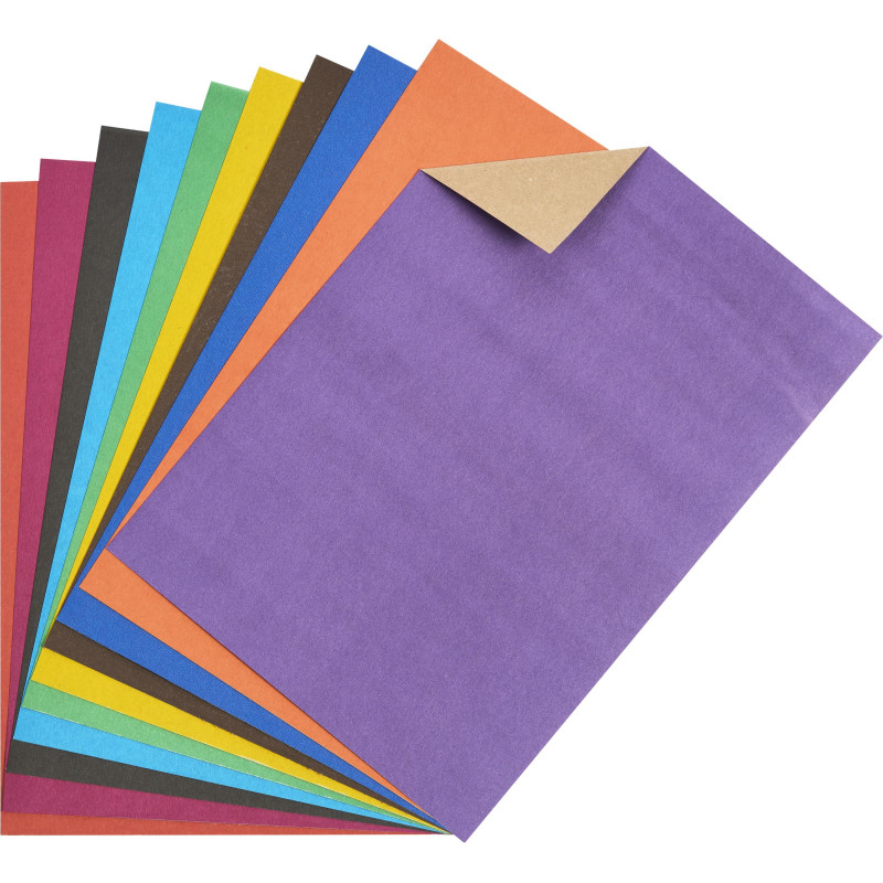 Картон цветной №1School 50л 10цвет А4 немелов ColorPics,склейка, пакет