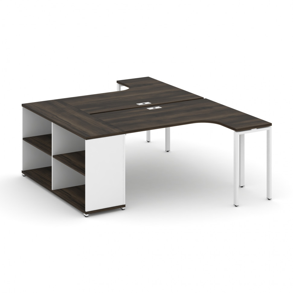 Concept Рабочая станция с опорным стеллажом CN.DSA-201 Дуб Мали/Белый Бриллиант/Металл Белый 1800*14 Concept Рабочая станция с опорным стеллажом CN.DSA-201 Дуб Мали/Белый Бриллиант/Металл Белый 1800*14