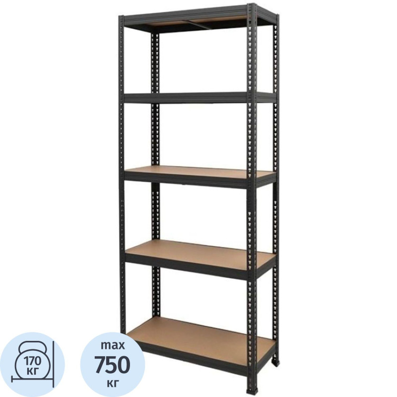 Стеллаж металлический 0MX_SBL 180KD/75x35/ 5 полок