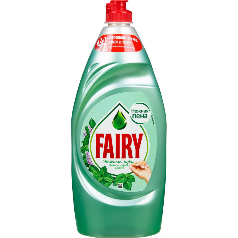 Средство для мытья посуды Fairy нежные руки чайное дерево и мята 900мл_ОПТ