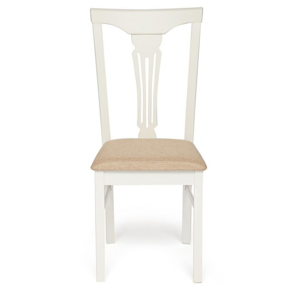 Стул - Гермес/ Hermes дерево гевея, 43х49х94см, Ivory white, ткань песочная (Jaffy 104-58)