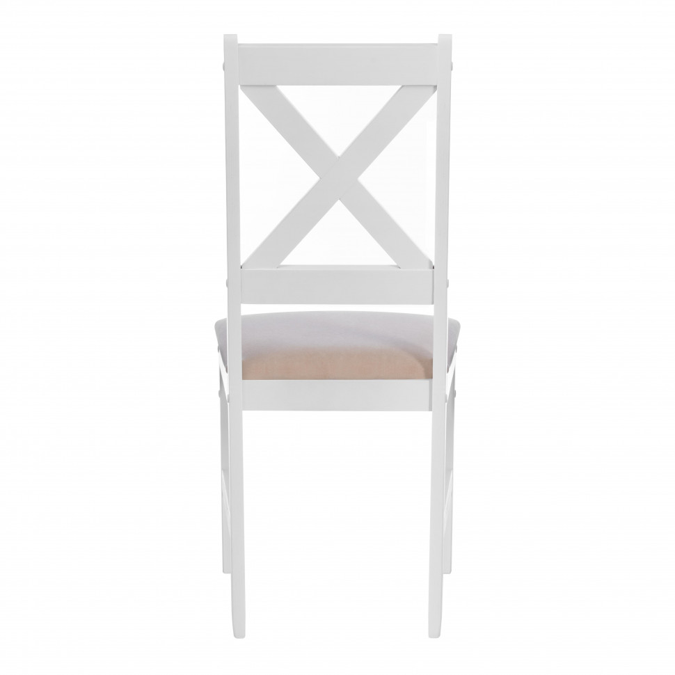 Стул CROSSMAN NEW, Многослойный березовый шпон, 41х40х100 см, white/велюр бежевый