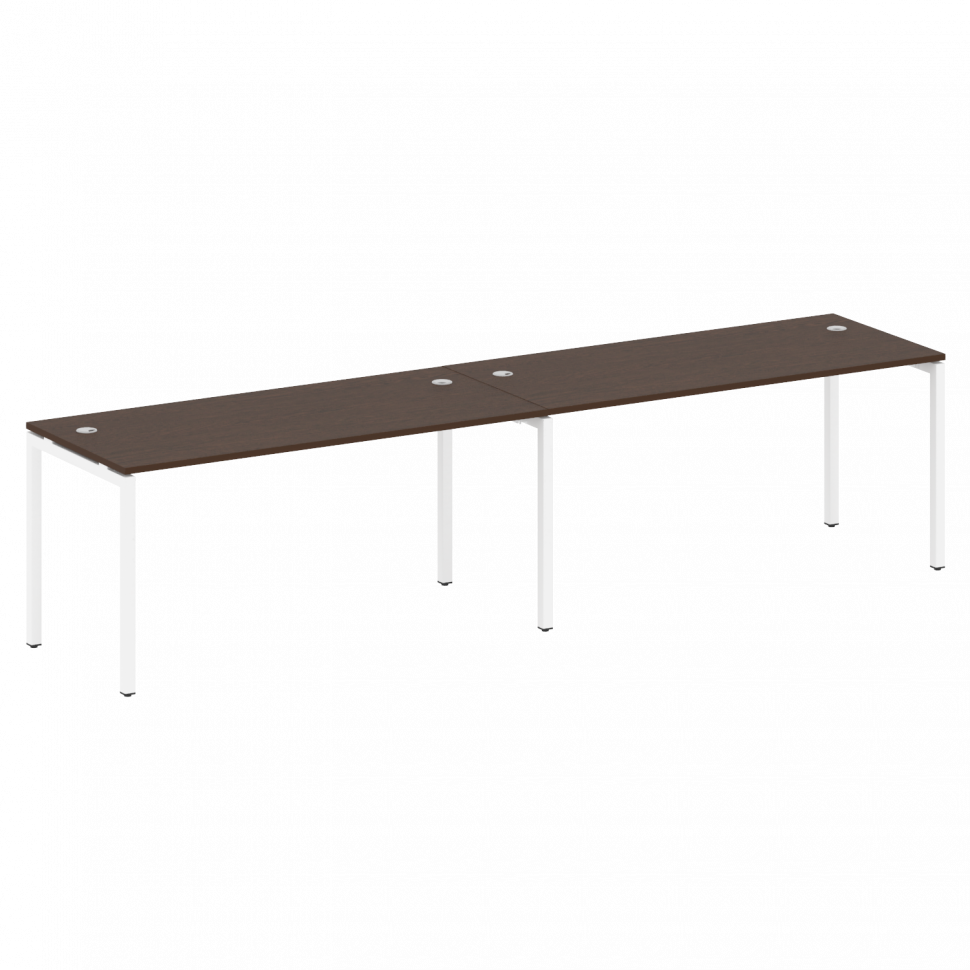 Metal System Quattro Рабочая станция на 2 места на П-образном м/к 40БП.СМ-2.4 Венге Цаво/Металл Белы