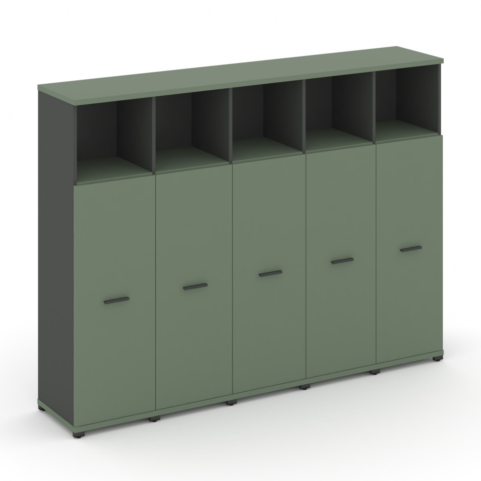 Concept Шкаф 5 узких секций, 4 ниши CN.STU-453 A Кобо/Антрацит/Металл Антрацит 2084*420*1554