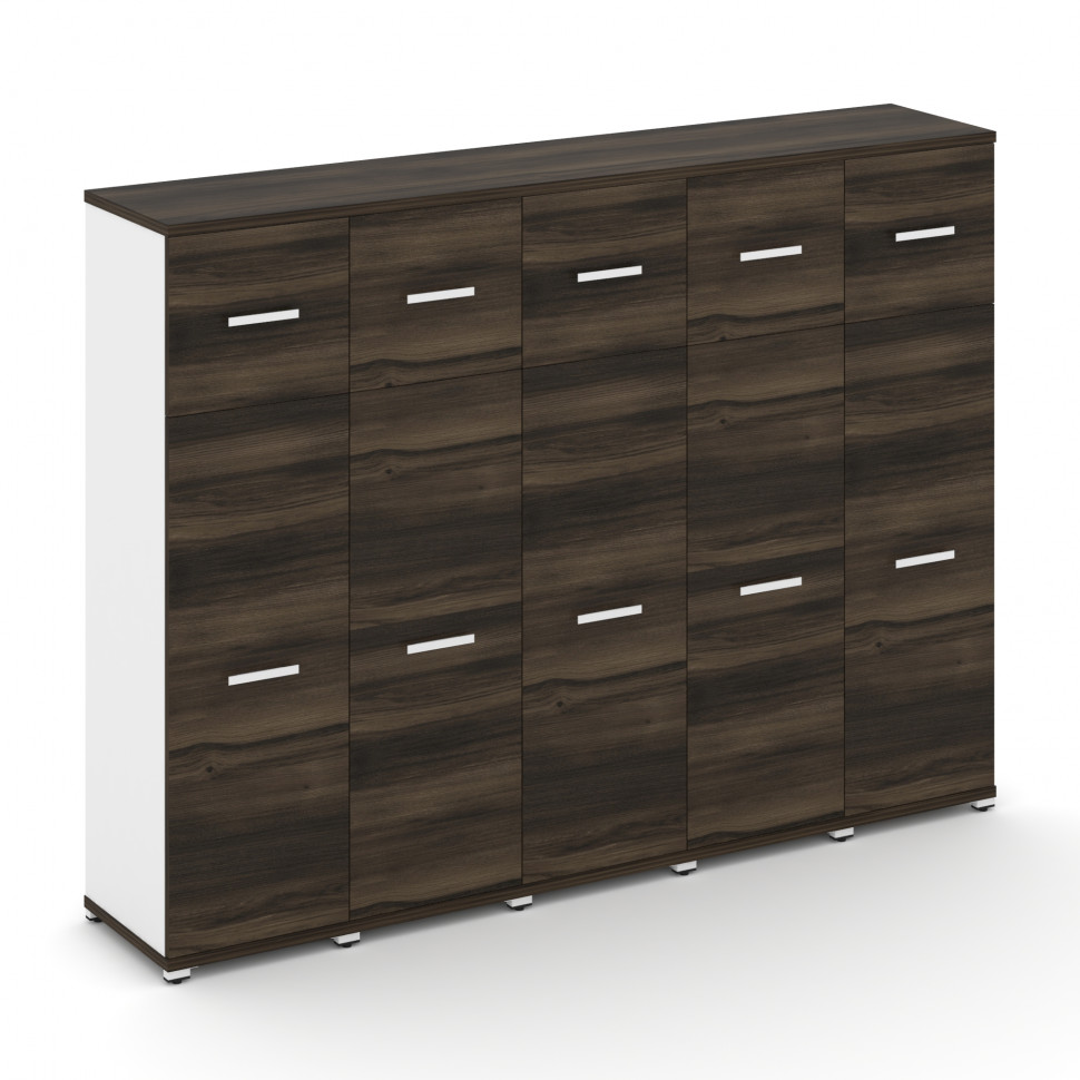 Concept Шкаф 5 узких секций, 4 ниши CN.STU-454 W Дуб Мали/Белый Бриллиант/Металл Белый 2084*420*1554