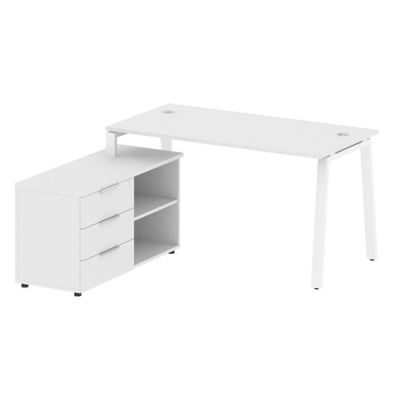 Metal System Рабочая станция с тумбой на А-образном м/к БА.РС-СТС-2.3 (L) Белый/Металл Белый 1500*15 Metal System Рабочая станция с тумбой на А-образном м/к БА.РС-СТС-2.3 (L) Белый/Металл Белый 1500*15