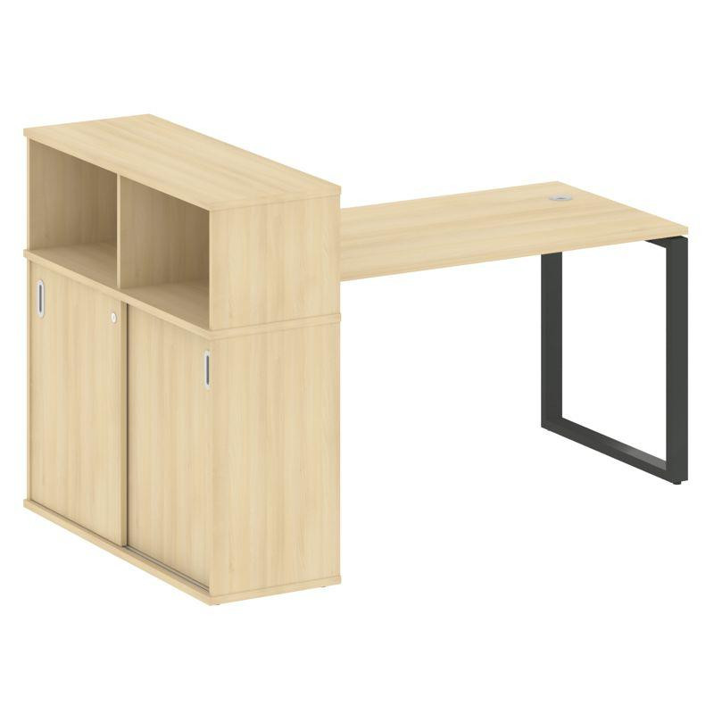 Metal System Стол письменный с шкафом-купе на О-образном м/к БО.РС-СШК-3.3 Т Акация Лорка/Металл Ант Metal System Стол письменный с шкафом-купе на О-образном м/к БО.РС-СШК-3.3 Т Акация Лорка/Металл Ант