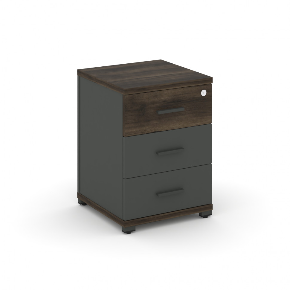 Concept Тумба опорная/приставная 3 ящ. CN.TUO-001 A Дуб Мали/Антрацит/Металл Антрацит 420*420*583 Concept Тумба опорная/приставная 3 ящ. CN.TUO-001 A Дуб Мали/Антрацит/Металл Антрацит 420*420*583
