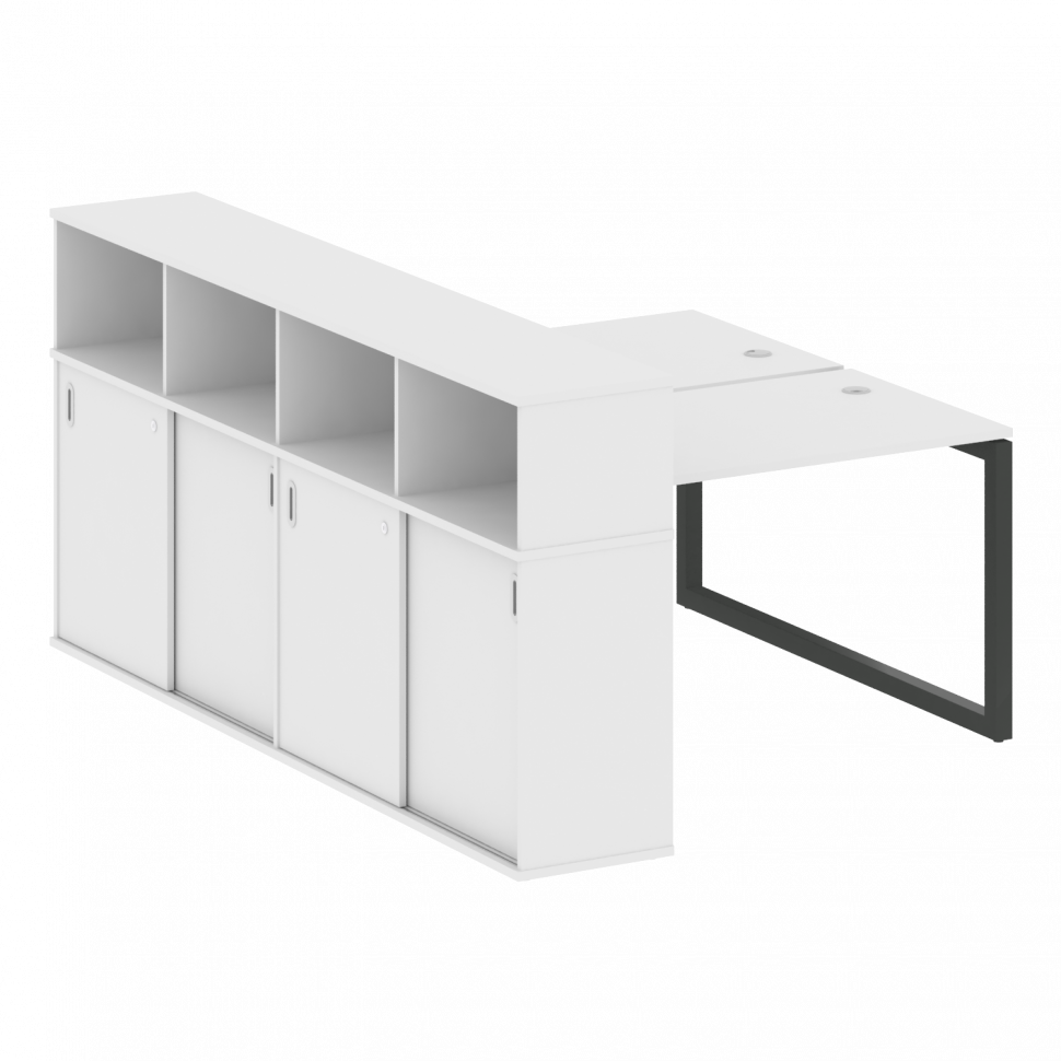 Metal System Quattro Рабочая станция с шкафом-купе на О-образном м/к 50БО.РС-СШК-4.2 Т Белый/Металл Metal System Quattro Рабочая станция с шкафом-купе на О-образном м/к 50БО.РС-СШК-4.2 Т Белый/Металл