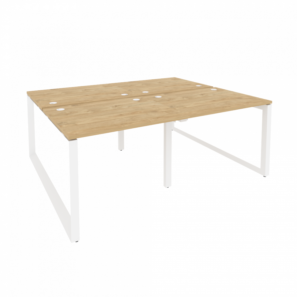 Onix Рабочая станция на О-образном м/к O.MO-D.RS-4.1.8 Тиквуд Светлый/Металл Белый 1960*1635*750