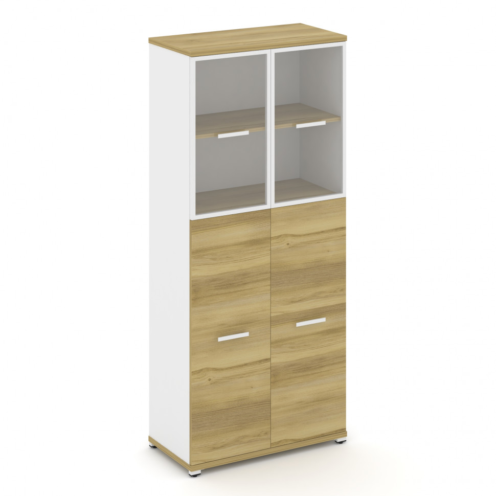 Concept Шкаф 1 широкая секция, 5 ниш CN.STS-515 RPW W Дуб Винченцо/Белый Бриллиант/Металл Белый/Проз