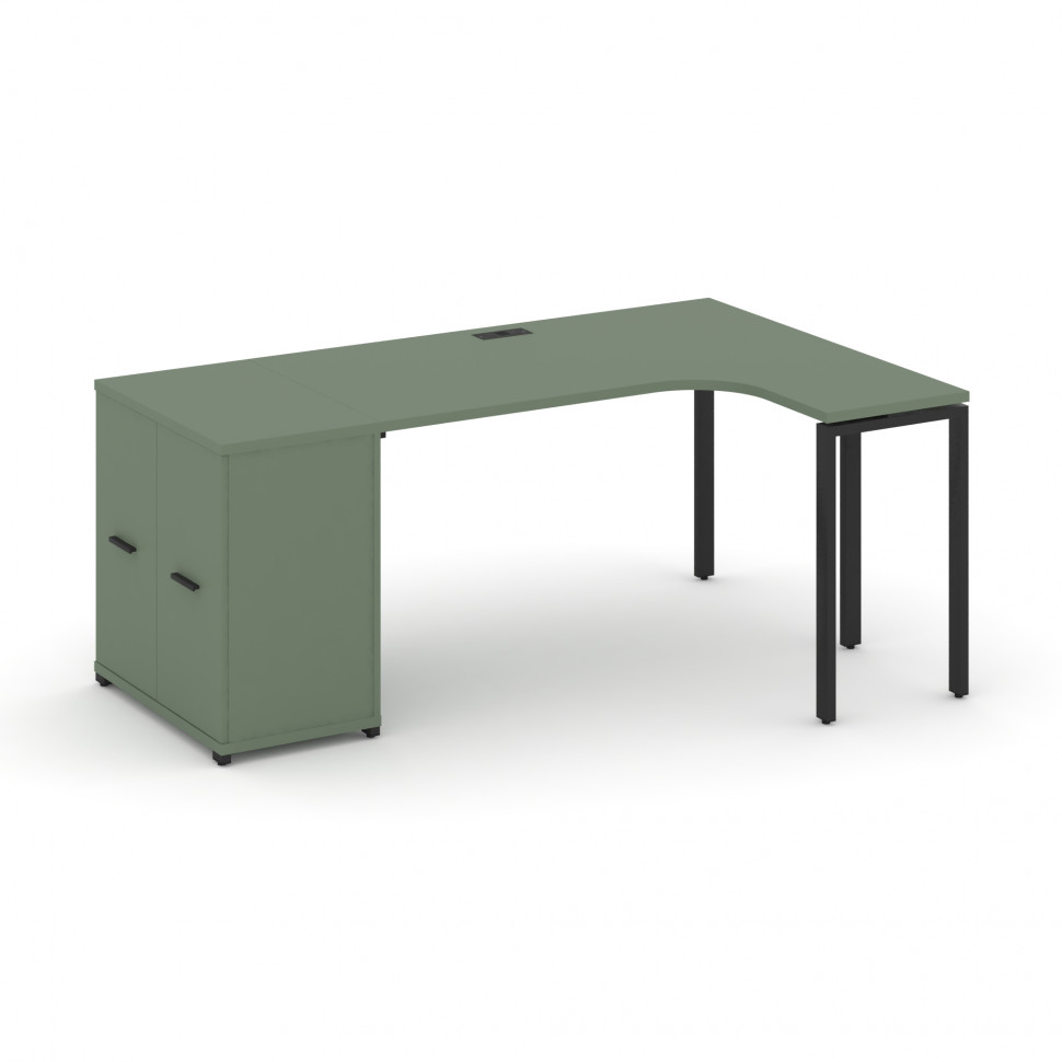 Concept Стол эргономичный с опорным распаш. шкафом CN.SA-209(R) B Кобо/Металл Черный 1800*1180*750 Concept Стол эргономичный с опорным распаш. шкафом CN.SA-209(R) B Кобо/Металл Черный 1800*1180*750