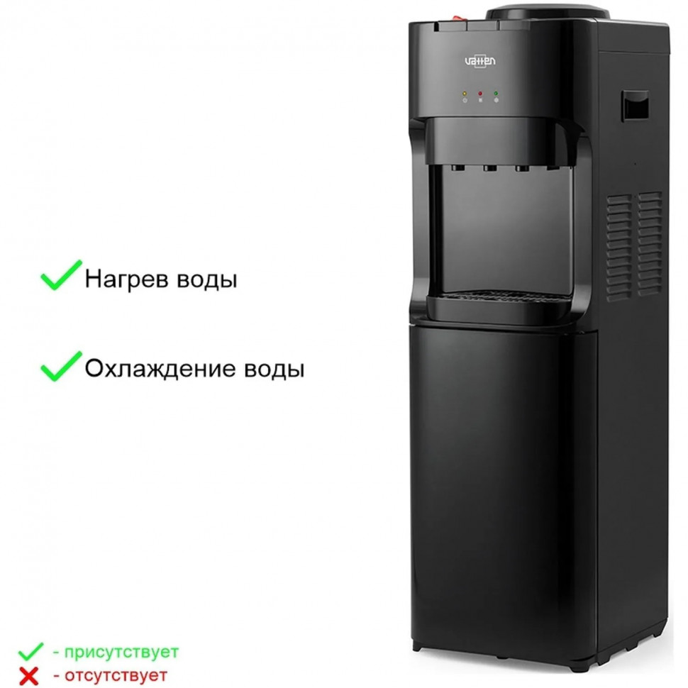 Кулер для воды VATTEN V45NE напольный, электронный, черный