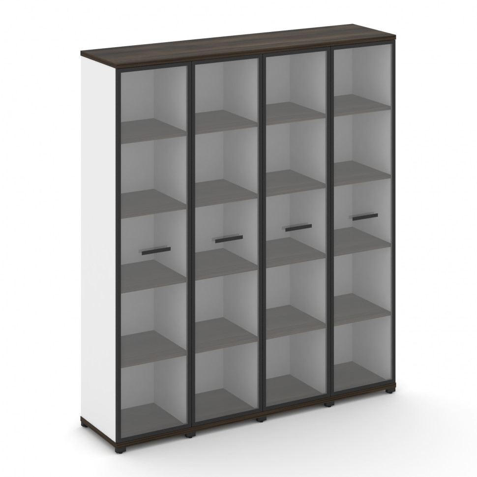 Concept Шкаф 4 узкие секции, 5 ниш CN.STU-548 RPB B Дуб Мали/Белый Бриллиант/Металл Черный/Прозрачны Concept Шкаф 4 узкие секции, 5 ниш CN.STU-548 RPB B Дуб Мали/Белый Бриллиант/Металл Черный/Прозрачны