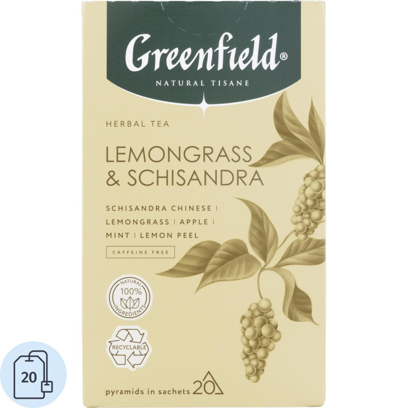 Чай Greenfield Natural Tisane Lemongrass &amp; Schisandra трав., 20пак 1753-08