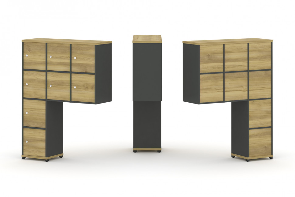 Concept Надставка высокая CN.ONV-010 Дуб Винченцо/Антрацит/Металл Антрацит 1099*350*1486