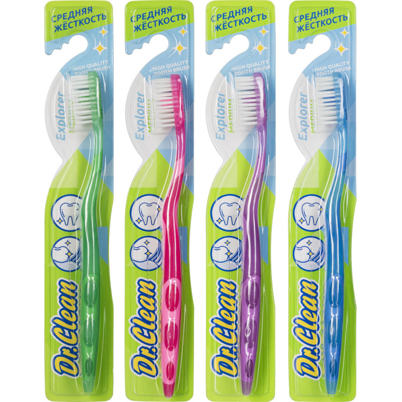 Зубная щетка для взрослых средней жесткости + подушечка для чистки языка Зубная щетка для взрослых средней жесткости + подушечка для чистки языка