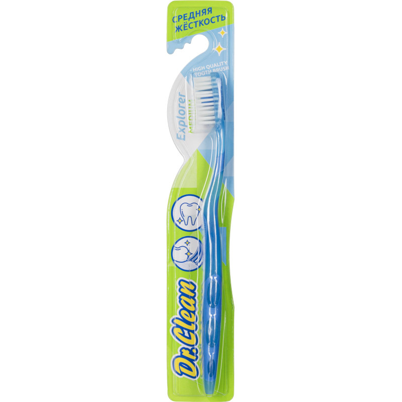 Зубная щетка для взрослых средней жесткости + подушечка для чистки языка Зубная щетка для взрослых средней жесткости + подушечка для чистки языка