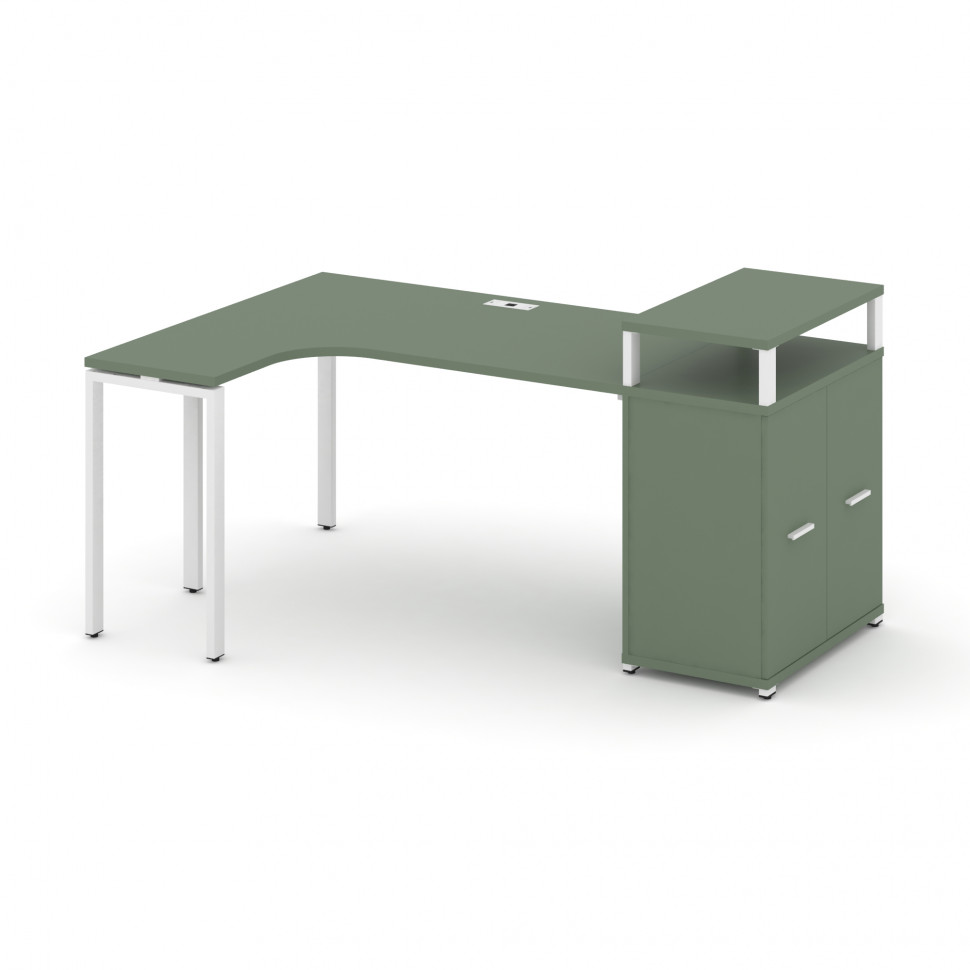 Concept Стол эргономичный с опорным распаш. шкафом с верх. горизонтом CN.SA-212(L) W Кобо/Металл Бел Concept Стол эргономичный с опорным распаш. шкафом с верх. горизонтом CN.SA-212(L) W Кобо/Металл Бел