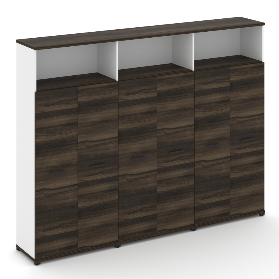 Concept Шкаф 3 широкие секции, 5 ниш CN.STS-536 B Дуб Мали/Белый Бриллиант/Металл Черный 2500*420*19 Concept Шкаф 3 широкие секции, 5 ниш CN.STS-536 B Дуб Мали/Белый Бриллиант/Металл Черный 2500*420*19