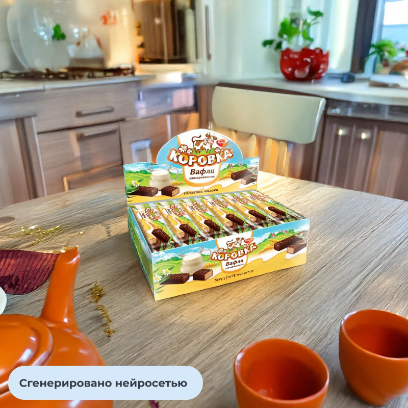 Вафли Коровка вкус топленое молоко глазированные, 50гх25шт/уп