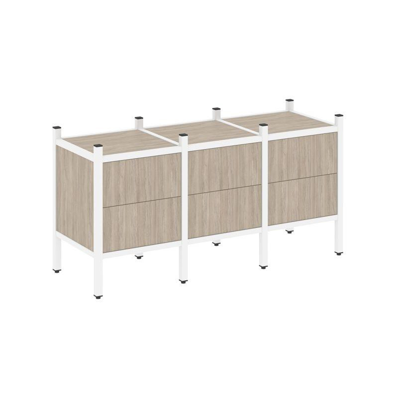 Loft Прямой стеллаж VR.L-06 Дуб Аттик/Металл Белый 1278*446*636 Loft Прямой стеллаж VR.L-06 Дуб Аттик/Металл Белый 1278*446*636