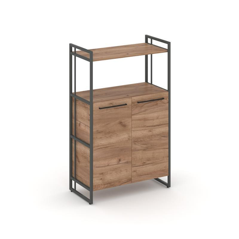 Rift Шкаф 3 ниши широкий RF.SS-32 Дуб Табак/Металл Антрацит/Черный Ручки 798*396*1286