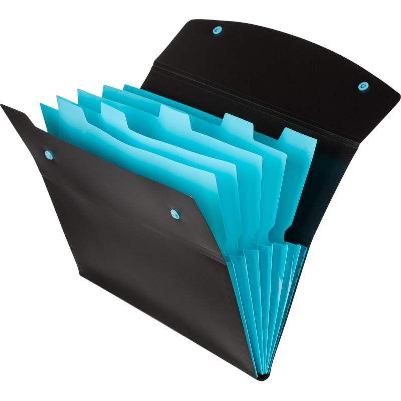 Папка органайзер на кнопке Attache Selection Black&amp;Bluе, А4,500мкм , 6отд