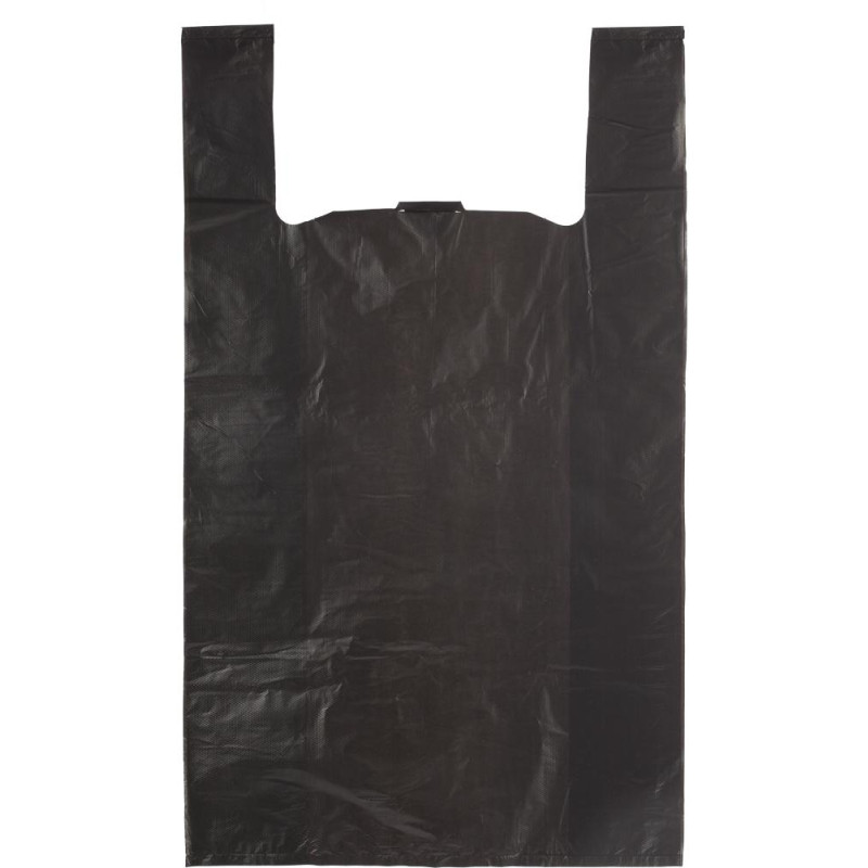 Пакет-майка усиленный ПНД, 40+18x70, черный, 30 мкм, 50 шт/уп,