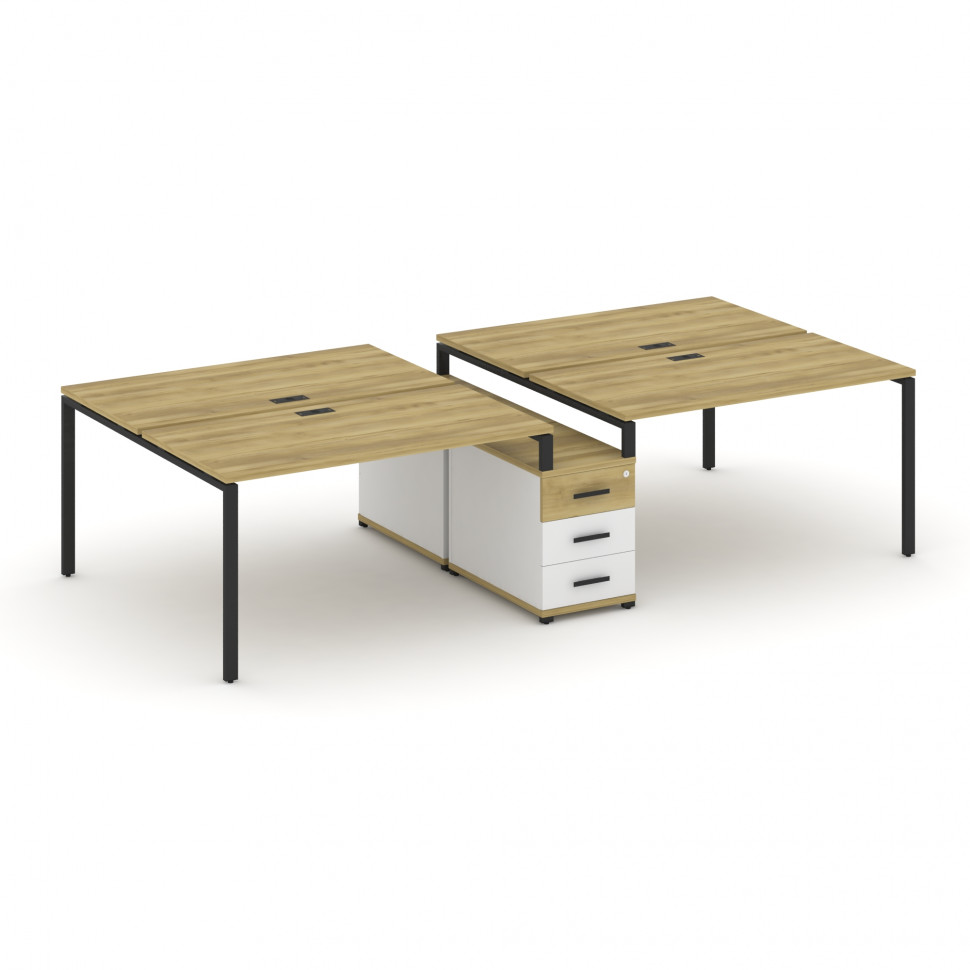Concept Рабочая станция 4 места с двухсторонней опорной тумбой CN.DRS-311 B Дуб Винченцо/Белый Брилл Concept Рабочая станция 4 места с двухсторонней опорной тумбой CN.DRS-311 B Дуб Винченцо/Белый Брилл