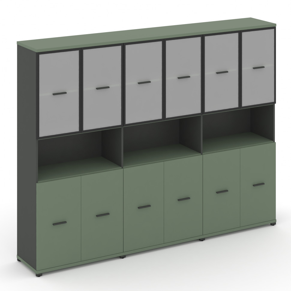 Concept Шкаф 3 широкие секции, 5 ниш CN.STS-533 RMB A Кобо/Антрацит/Металл Антрацит/Сатин 2500*420*1