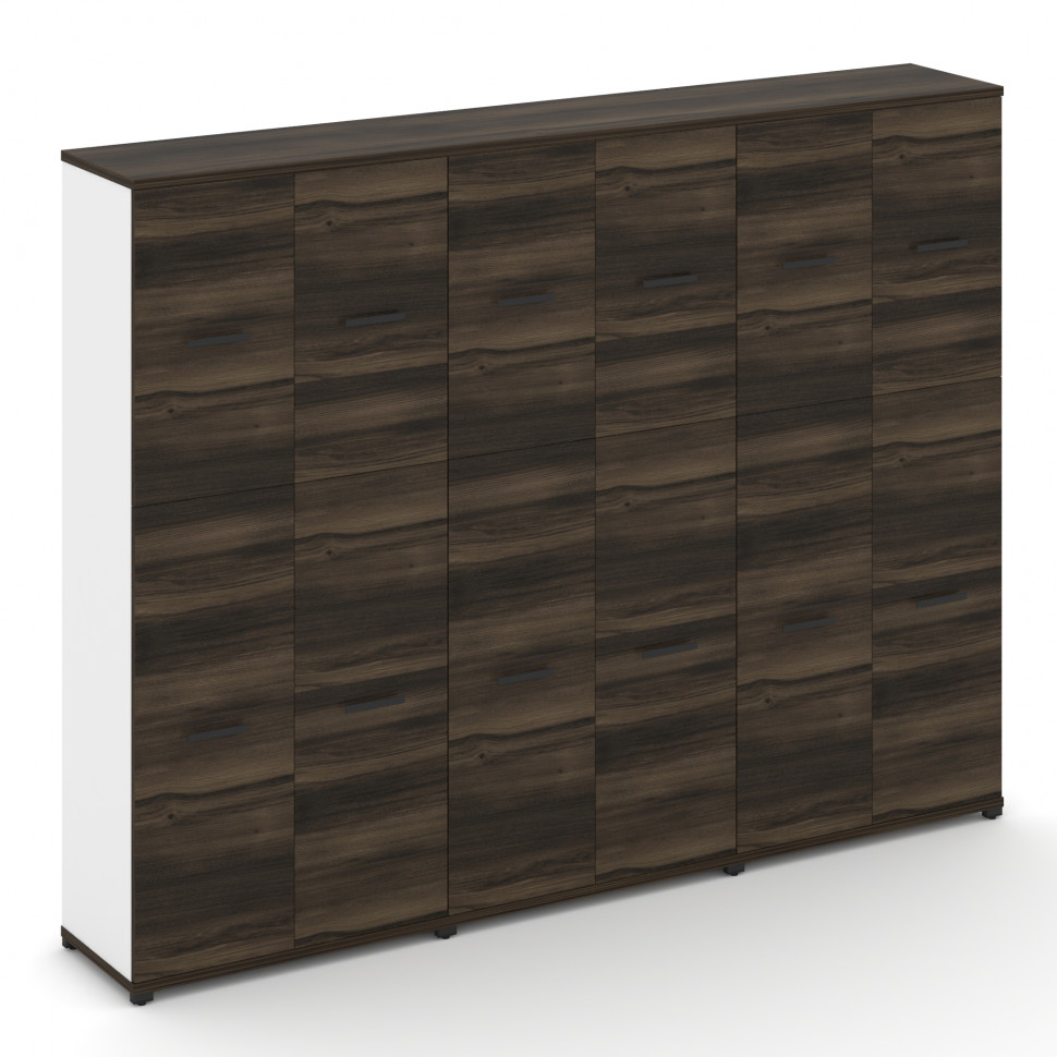 Concept Шкаф 3 широкие секции, 5 ниш CN.STS-535 B Дуб Мали/Белый Бриллиант/Металл Черный 2500*420*19