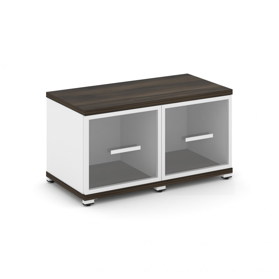 Concept Шкаф 2 узкие секции, 1 ниша CN.STU-123 RPW W Дуб Мали/Белый Бриллиант/Металл Белый/Прозрачны