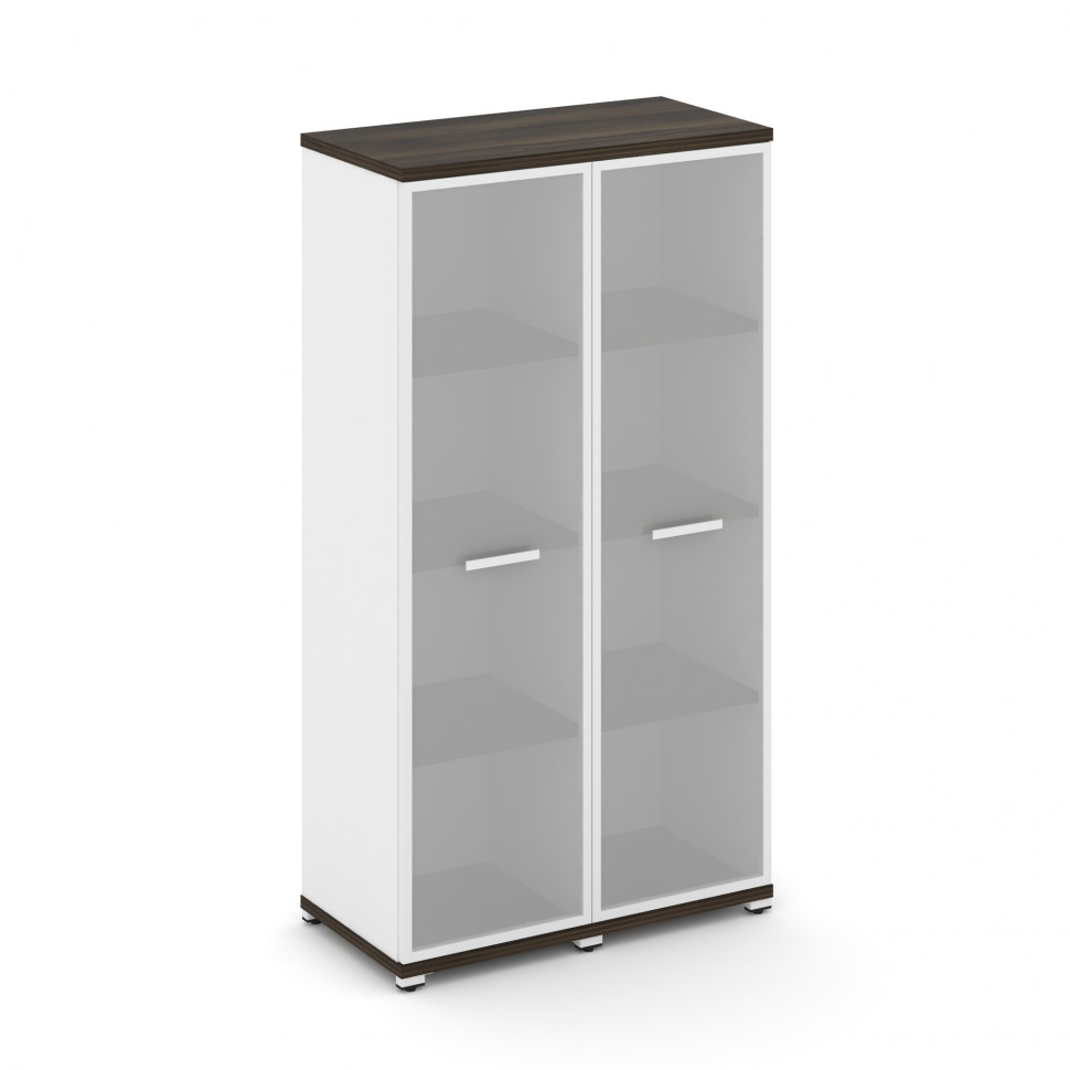 Concept Шкаф 2 узкие секции, 4 ниши CN.STU-426 RMW W Дуб Мали/Белый Бриллиант/Металл Белый/Сатин 836