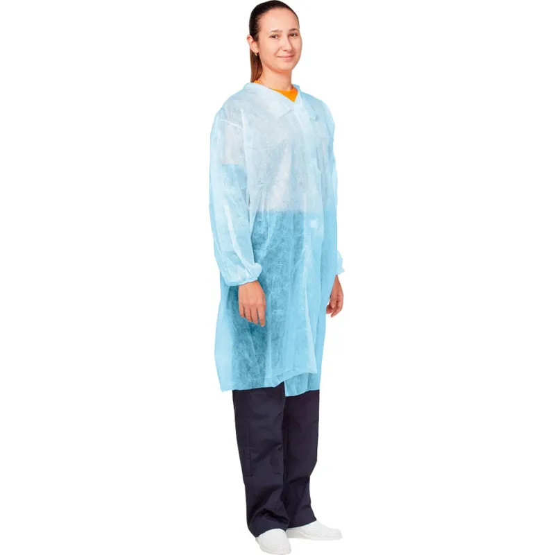 Халат на липучках (30 гр) XXXL голубой (10 шт/упак)