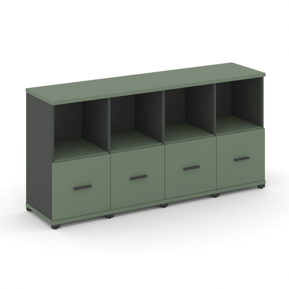 Concept Шкаф 4 узкие секции, 2 ниши CN.STU-241 A Кобо/Антрацит/Металл Антрацит 1668*420*818