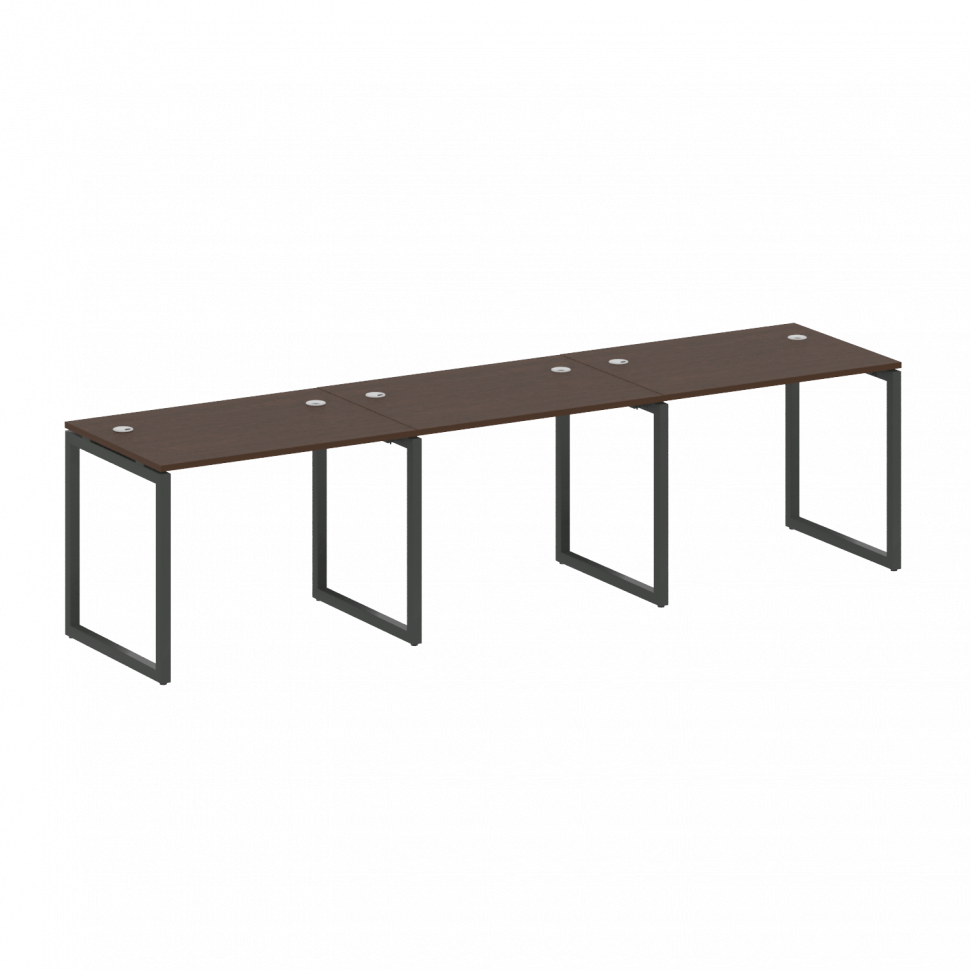 Metal System Quattro Рабочая станция на 3 места на О-образном м/к 40БО.СМ-3.1 Венге Цаво/Металл Антр