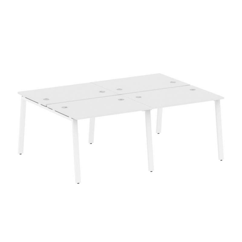 Metal System Рабочая станция на 4 места на А-образном м/к БА.СМ-4.1 Белый/Металл Белый 2000*1475*750