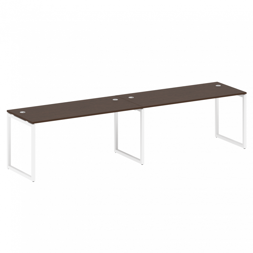 Metal System Quattro Рабочая станция на 2 места на О-образном м/к 40БО.СМ-2.4 Венге Цаво/Металл Белы