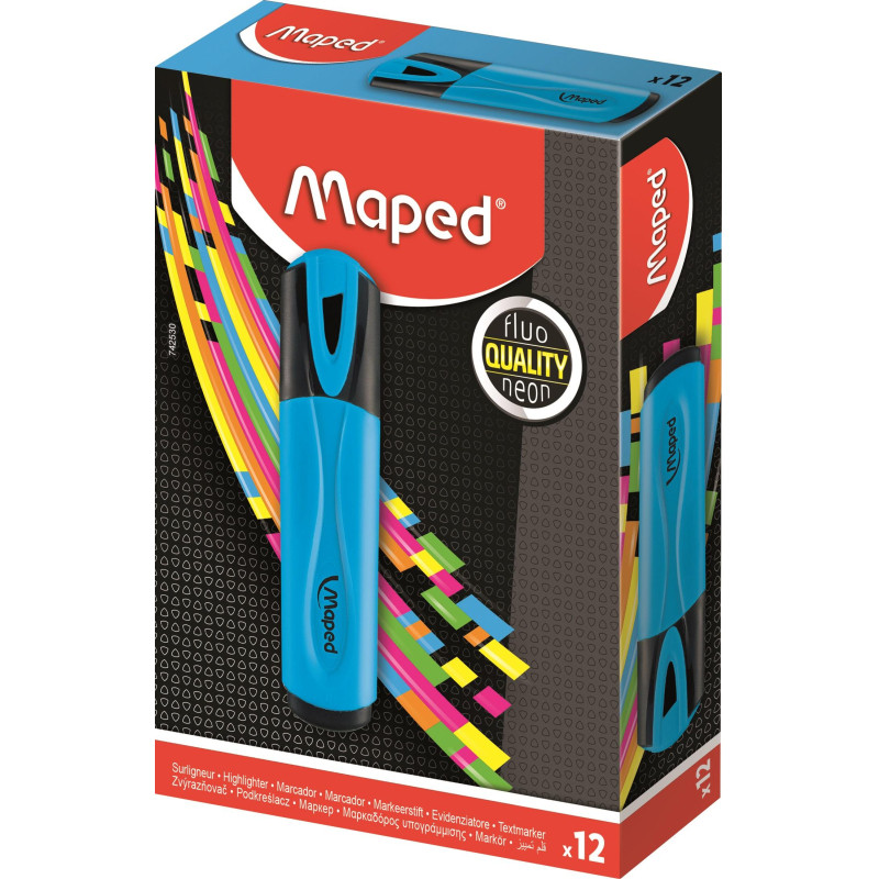 Маркер текстовыделитель Maped FLUO PEP&#039;S CLASSIC 1-5 мм, голубой,742530