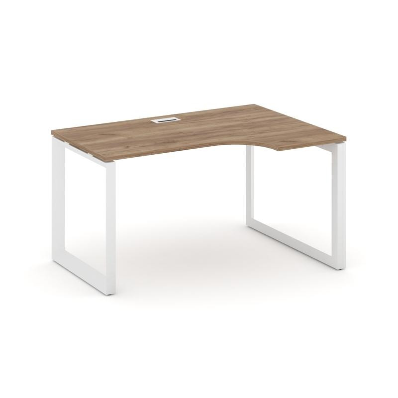 Style Project Стол рабочий эргономичный SN-59O.SPA-022(R) Дуб Табак/Металл Белый/Белый Заглушка 1580