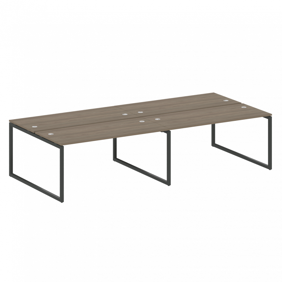 Metal System Quattro Рабочая станция на 4 места на О-образном м/к 40БО.СМ-4.4 Вяз Благородный/Металл