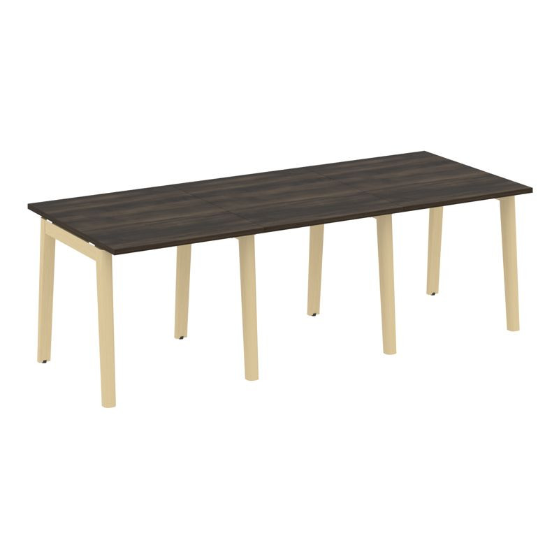 Onix Wood Стол переговорный (3 столешницы) OW.PRG-3.0 Дуб Мали/Дуб Светлый/Металл Белый 2340*980*750 Onix Wood Стол переговорный (3 столешницы) OW.PRG-3.0 Дуб Мали/Дуб Светлый/Металл Белый 2340*980*750