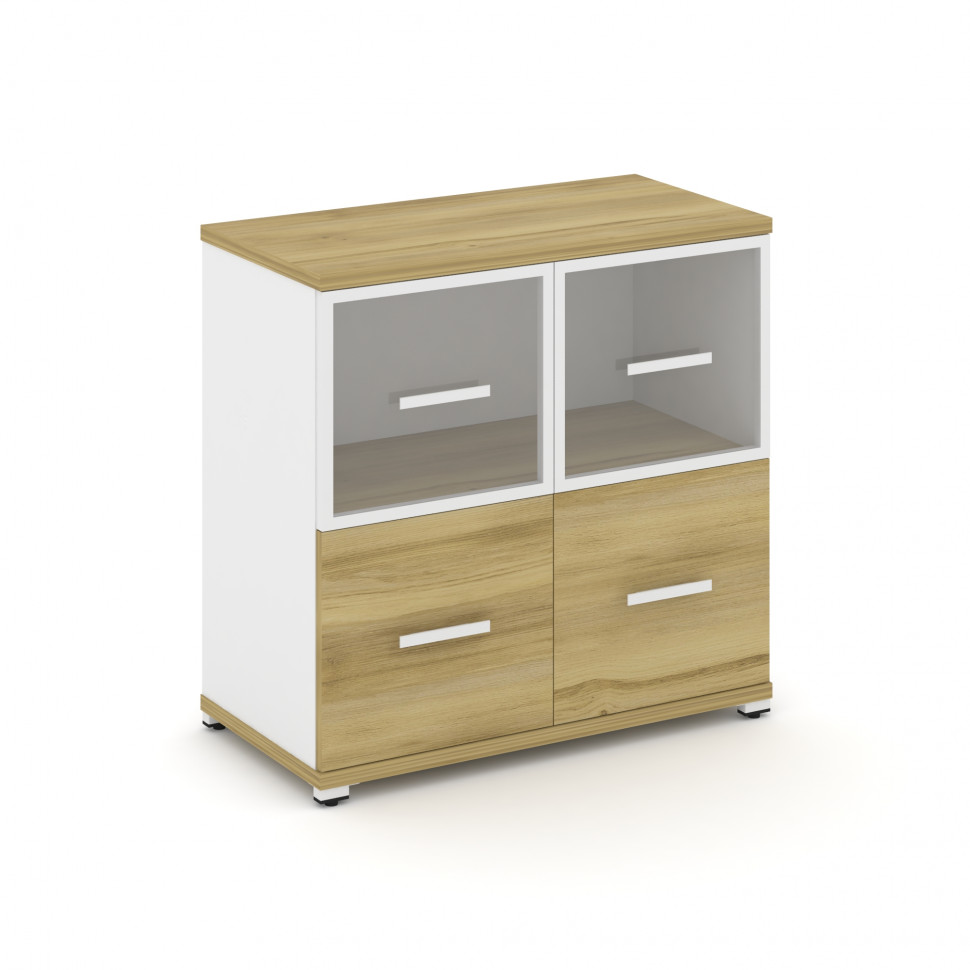 Concept Шкаф 1 широкая секция, 2 ниши CN.STS-212 RPW W Дуб Винченцо/Белый Бриллиант/Металл Белый/Про