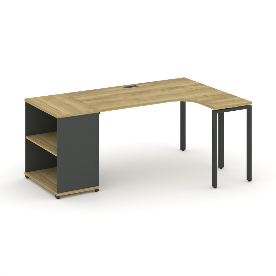 Concept Стол эргономичный с опорным стеллажом CN.SA-202(R) Дуб Винченцо/Антрацит/Металл Антрацит 200