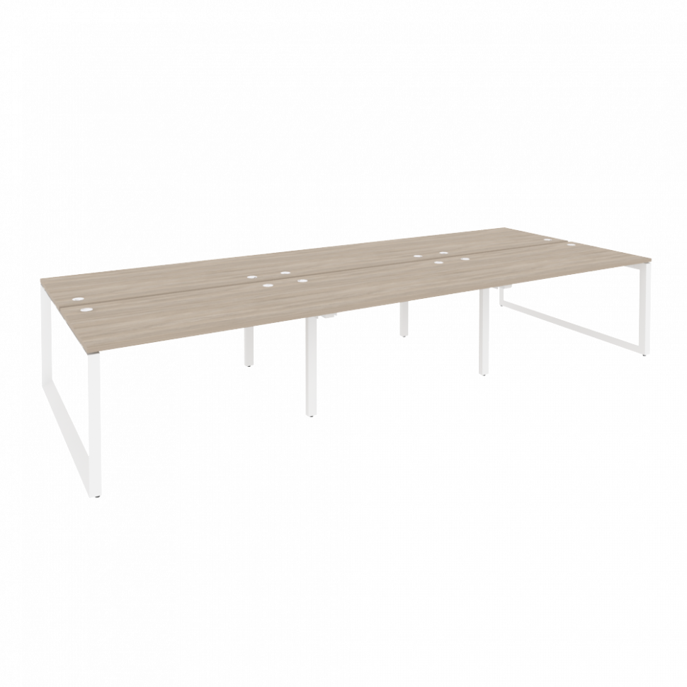 Onix Рабочая станция на О-образном м/к O.MO-D.RS-6.3.8 Дуб Аттик/Металл Белый 4140*1635*750