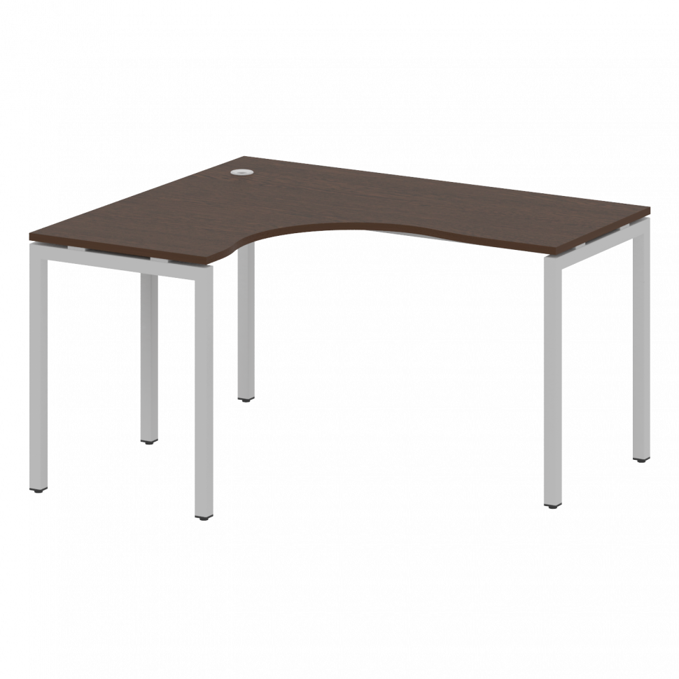 Metal System Quattro Стол криволинейный левый на П-образном м/к 40БП.СА-3 (L) Венге Цаво/Металл Серы