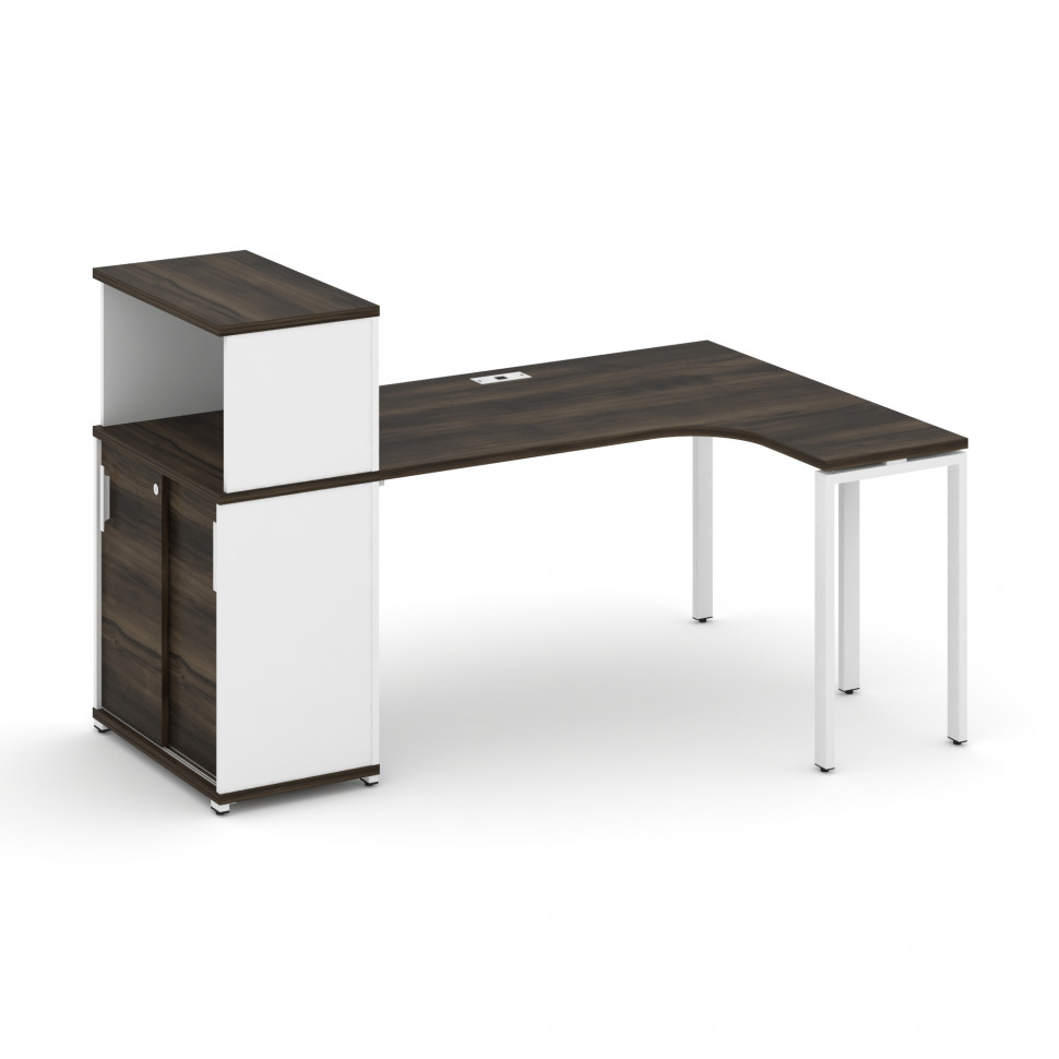 Concept Стол эргономичный с опорным шкафом-купе с надставкой низ. CN.SA-219(R) W Дуб Мали/Белый Бри Concept Стол эргономичный с опорным шкафом-купе с надставкой низ. CN.SA-219(R) W Дуб Мали/Белый Бри