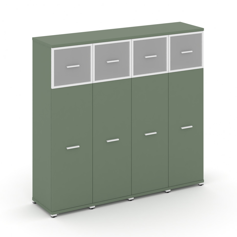 Concept Шкаф 4 узкие секции, 4 ниши CN.STU-444 RMW W Кобо/Металл Белый/Сатин 1668*420*1554